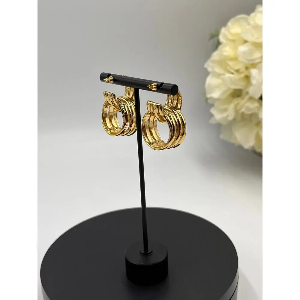 Oma The Label The Idea 18k Gold‎ Plated Chunky Hoop Statement Earring